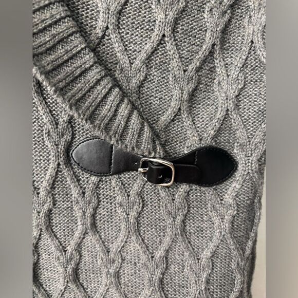 Calvin Klein Sweater Dress Size Medium Cable Knit Grey Party Cocktail Office - Picture 2 of 8